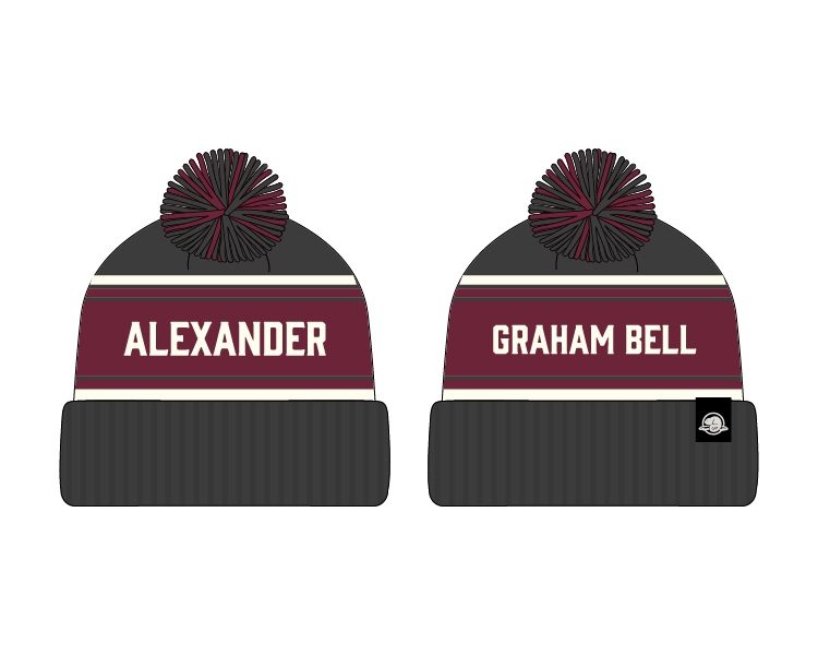 Alexander Graham Bell toque version 3 with similar title treatment as Saguenay st lawrence design previous