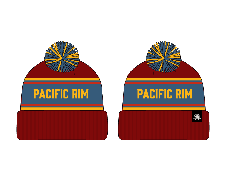 Pacific Rim toque version 2 with more focus on red than previous and some yellow, orange and blue