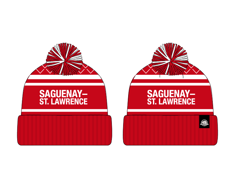St Lawrence toque version 1 with red and white stripes